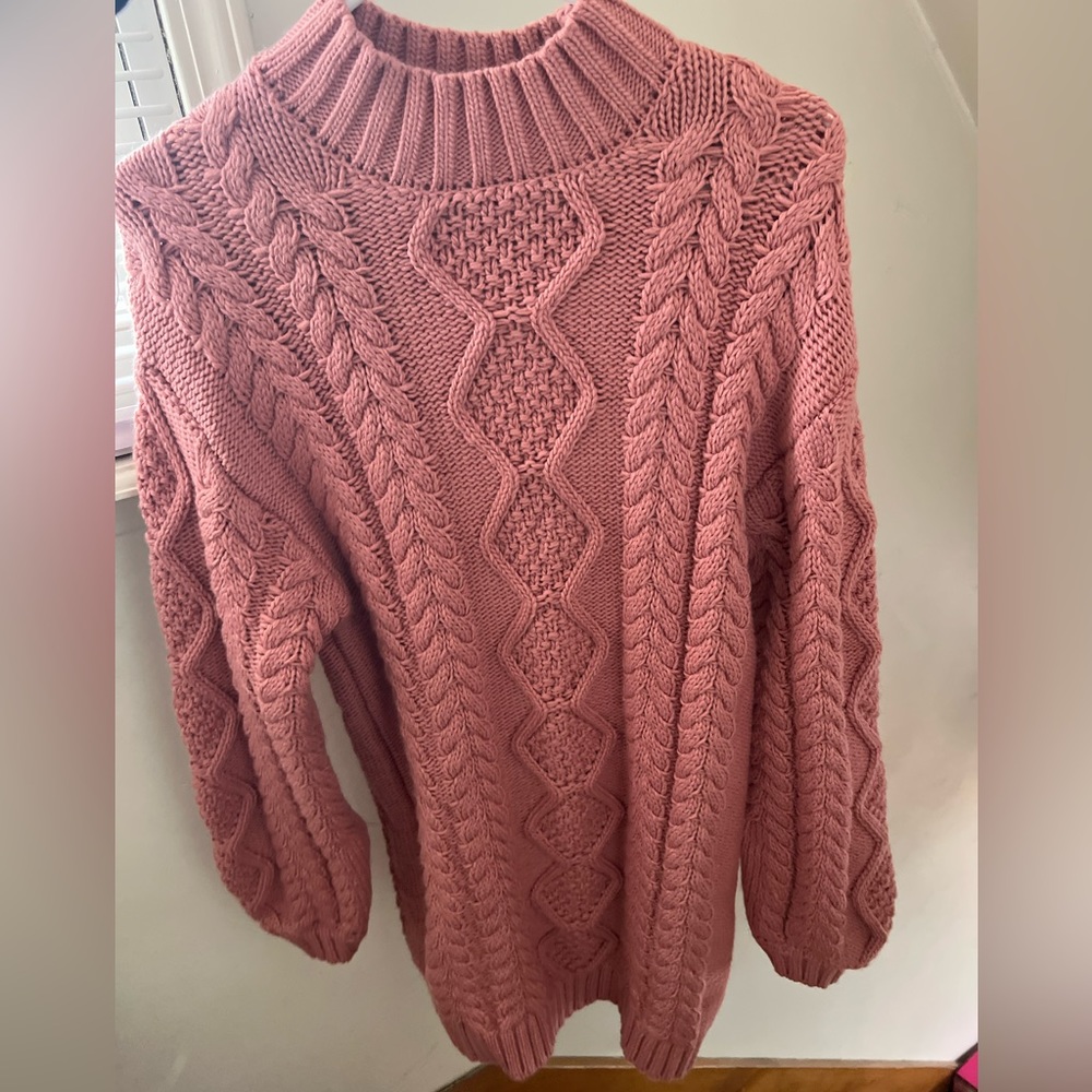 Size medium blush pink Forever 21 turtleneck sweater dress